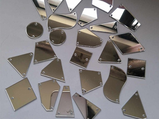 Зеркальные пришивные стразы