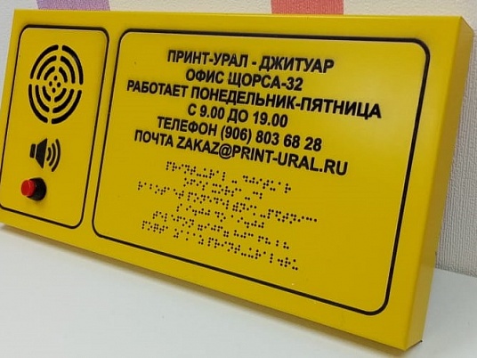 Тактильно-звуковая табличка