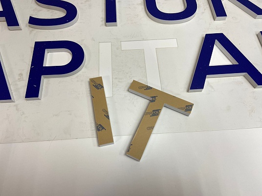 Интерьерная  вывеска (Буквы плоские)